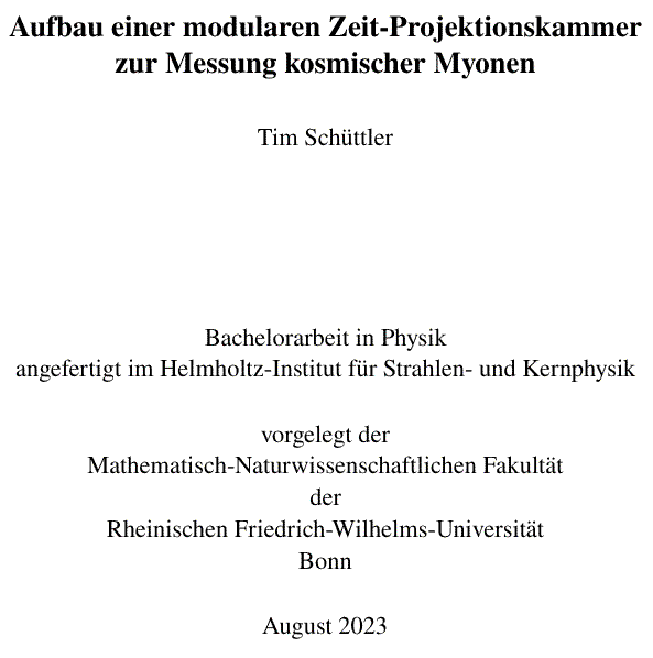 Aufbau einer modularen Zeit-Projektionskammer zur Messung kosmischer Myonen